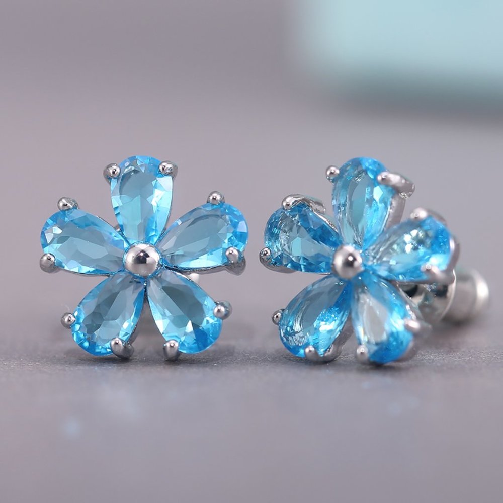 🍁 Beautiful Tiny Plum Blossom Zircon Dainty Stud Earrings for Women, UNVN12456